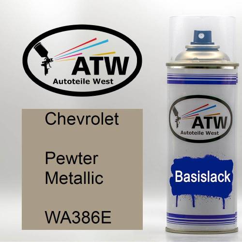 Chevrolet, Pewter Metallic, WA386E: 400ml Sprühdose, von ATW Autoteile West.